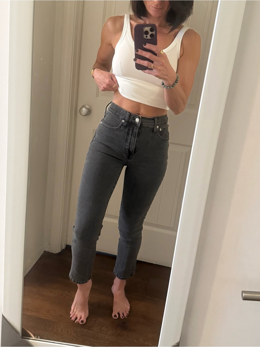 High-Rise Black Wash Jeans
